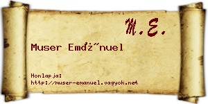Muser Emánuel névjegykártya